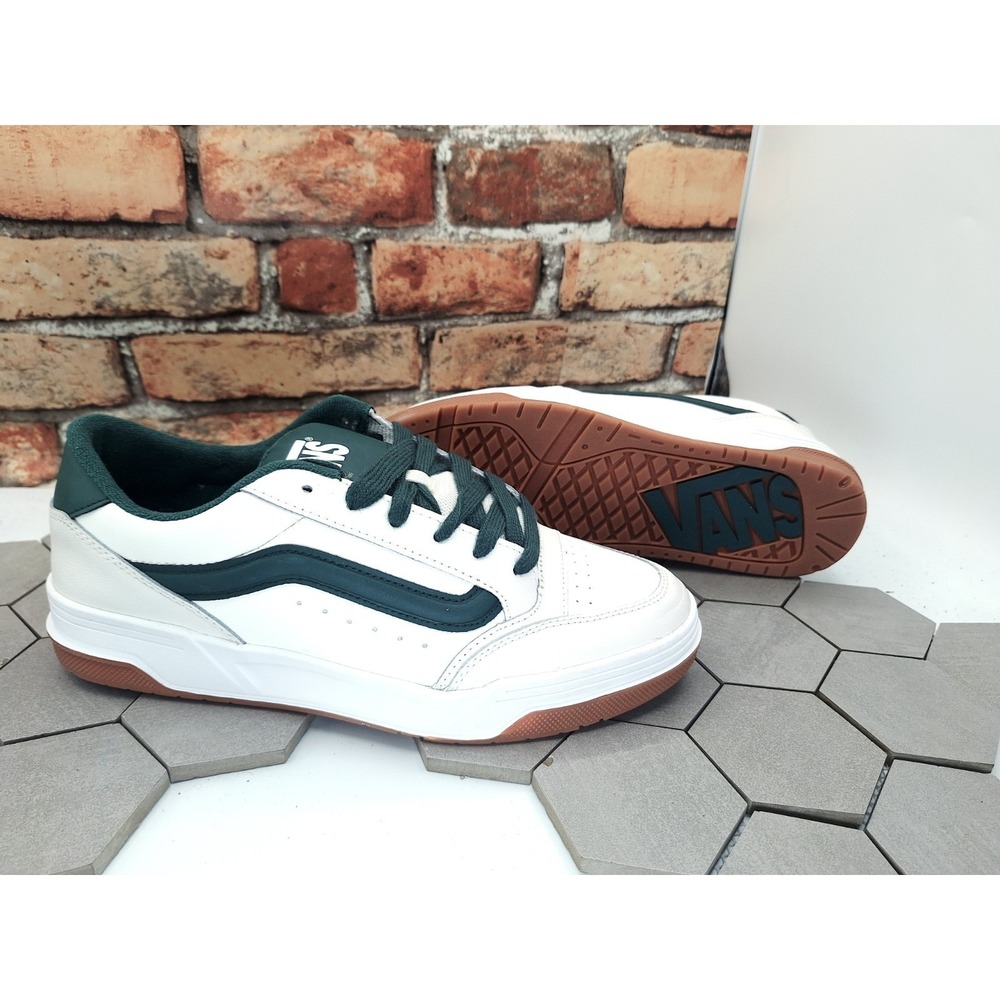 Vans Hylane White Green Men Sz 12 New Chunky Skate Knu Skool Style Sneakers‎